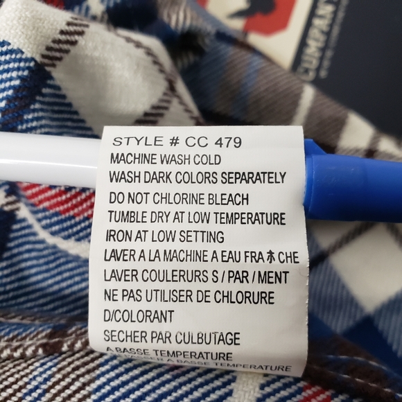 Company 81 Mens Size Large Blue Flannel Plaid Long Sleeve Shirt - Picture 4 of 9